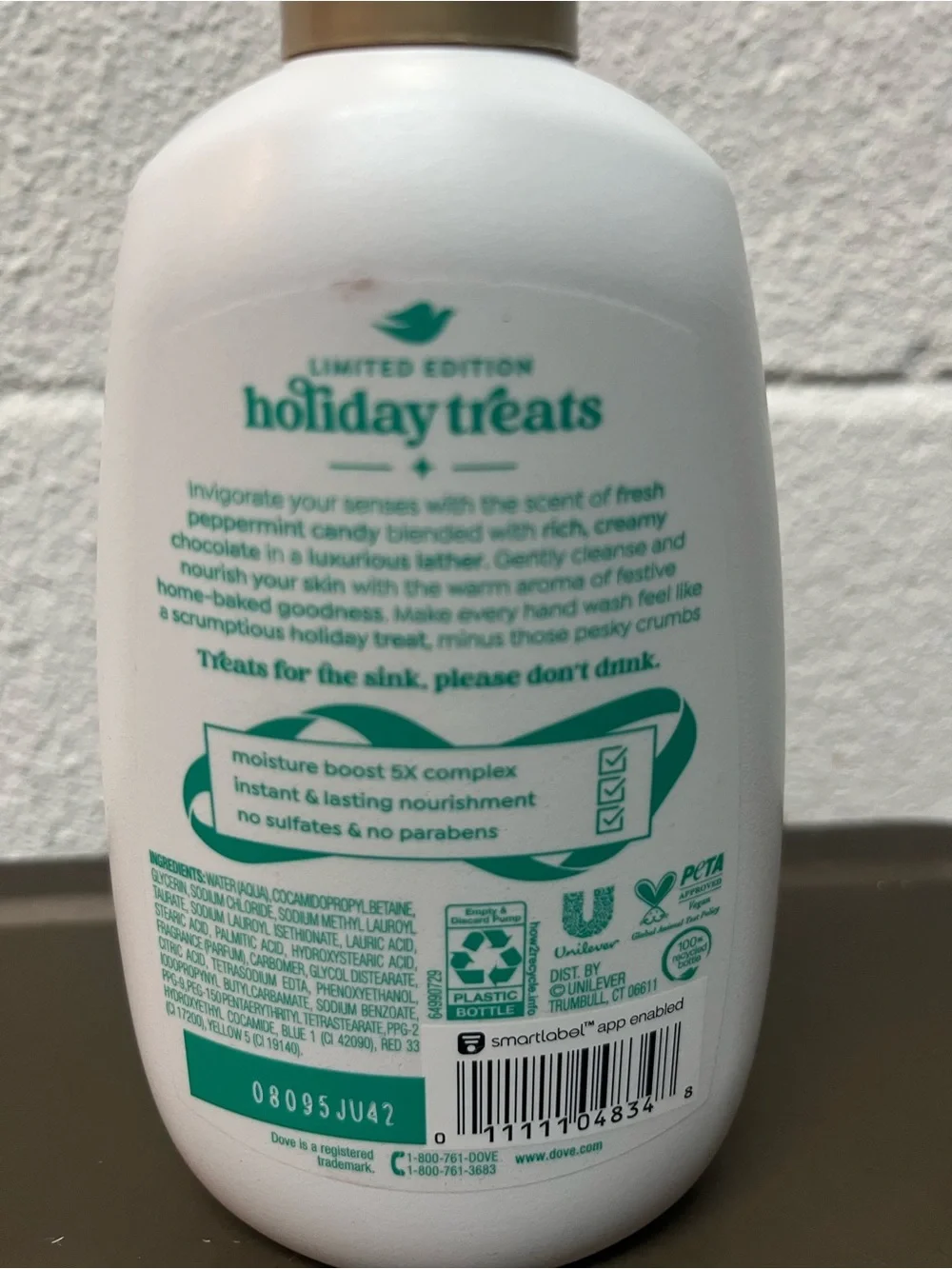 Dove Peppermint Bark Nourishing Hand Wash - White/Green